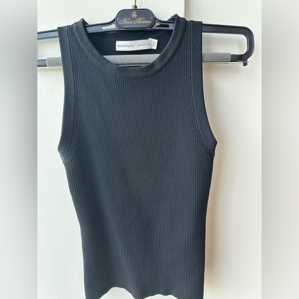 Gray Ribbed Sleeveless Tank Top
